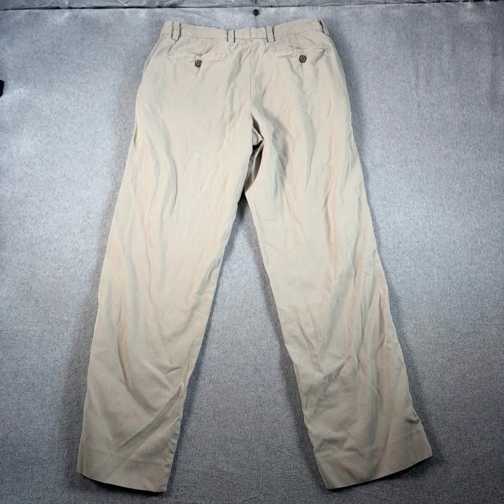 Tommy Bahama Silk Cotton Pants Mens 30x30 Khaki Tan Solid Straight Leg Chino